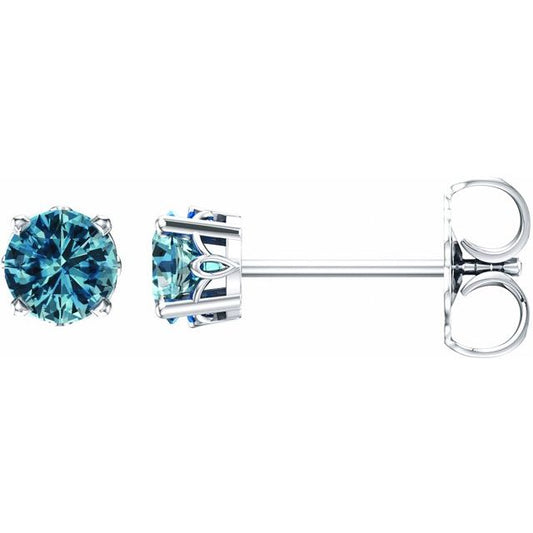 Round 4-Prong Scroll Setting? Stud Earrings
