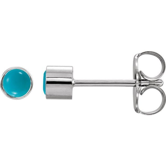 Round Bezel-Set Earrings