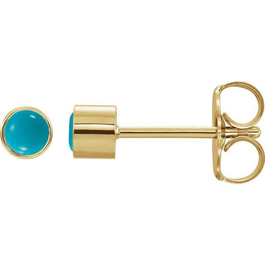 Round Bezel-Set Earrings