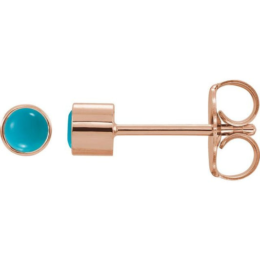 Round Bezel-Set Earrings