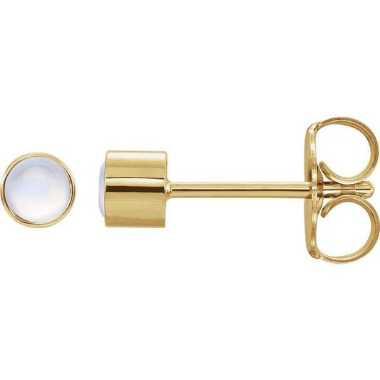 Round Bezel-Set Earrings