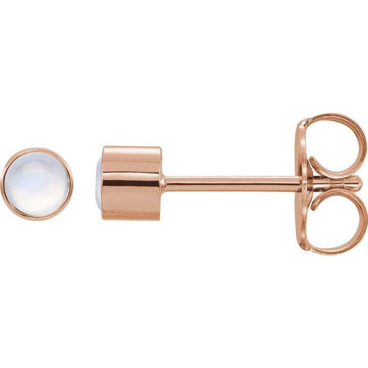 Round Bezel-Set Earrings