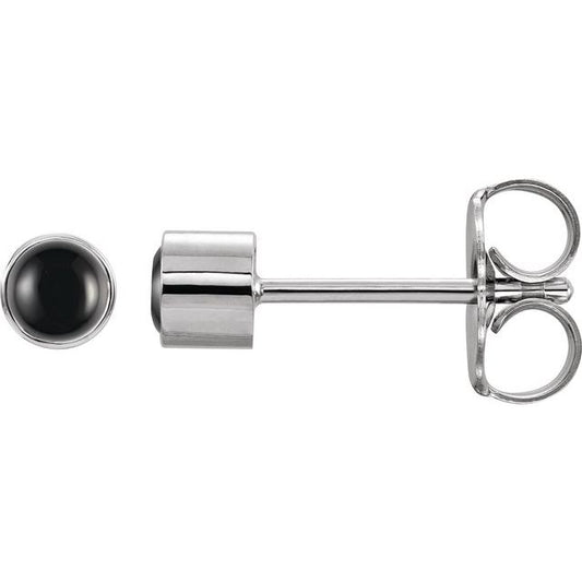 Round Bezel-Set Earrings