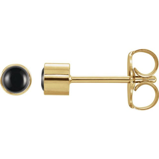 Round Bezel-Set Earrings