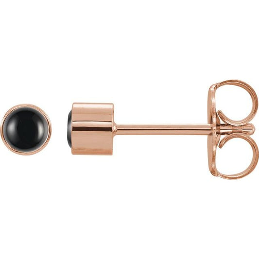 Round Bezel-Set Earrings