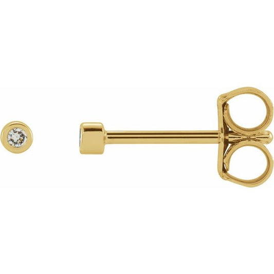 Round Micro Bezel-Set Stud Earrings