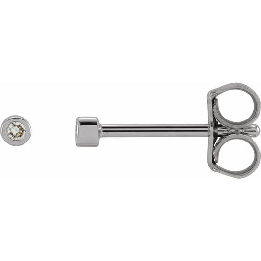 Round Micro Bezel-Set Stud Earrings