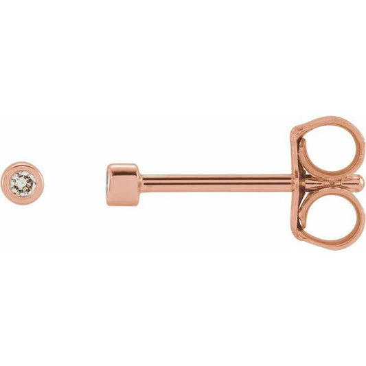 Round Micro Bezel-Set Stud Earrings