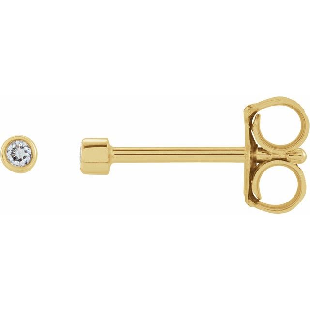 Round Micro Bezel-Set Stud Earrings