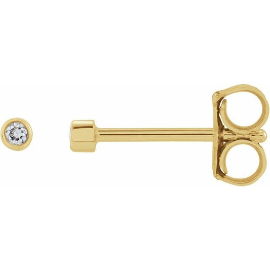 Round Micro Bezel-Set Stud Earrings