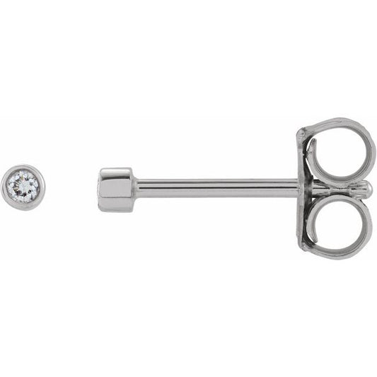 Round Micro Bezel-Set Stud Earrings