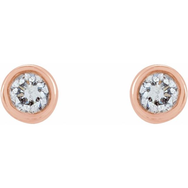 Round Micro Bezel-Set Stud Earrings