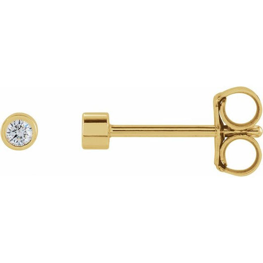 Round Micro Bezel-Set Stud Earrings