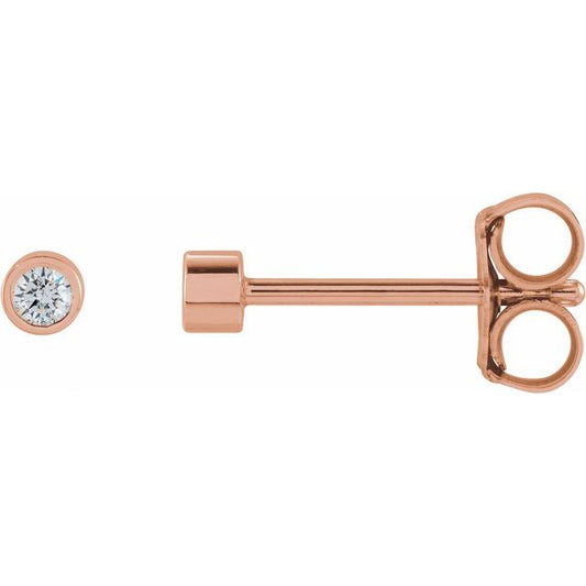 Round Micro Bezel-Set Stud Earrings