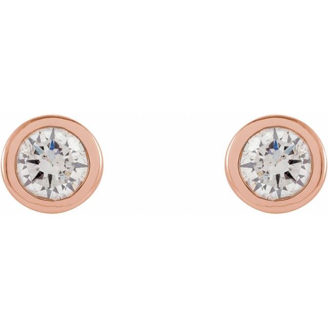 Round Micro Bezel-Set Stud Earrings