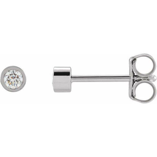 Round Micro Bezel-Set Stud Earrings