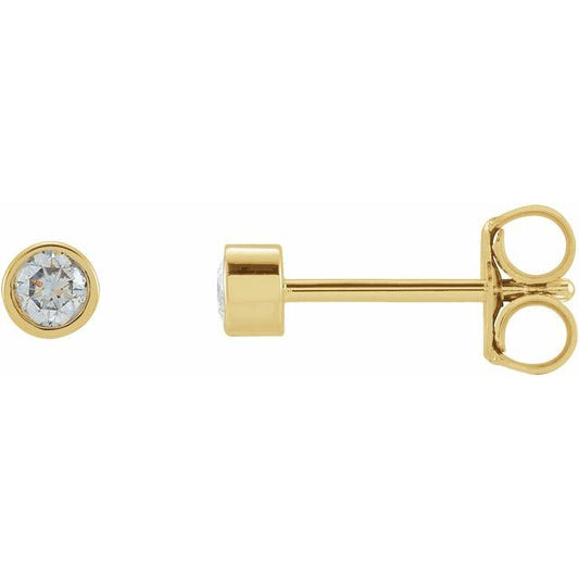 Round Micro Bezel-Set Stud Earrings