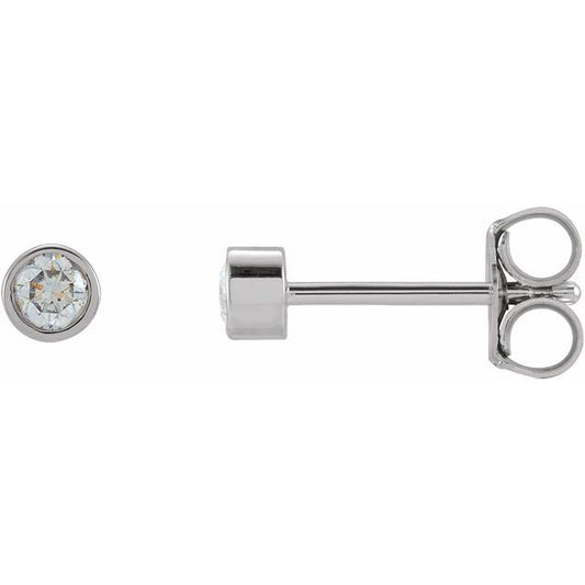 Round Micro Bezel-Set Stud Earrings