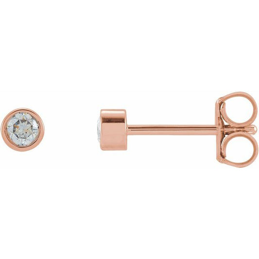 Round Micro Bezel-Set Stud Earrings