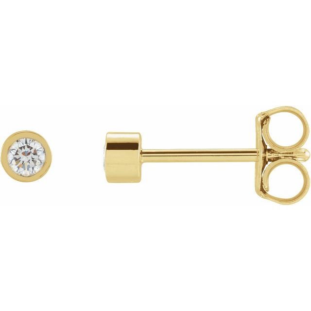 Round Micro Bezel-Set Stud Earrings
