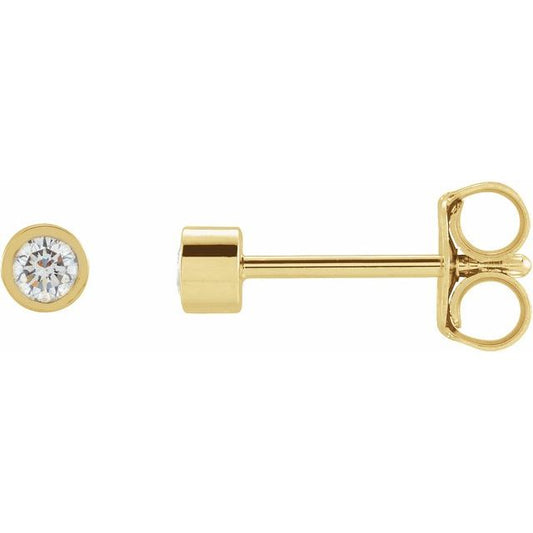 Round Micro Bezel-Set Stud Earrings