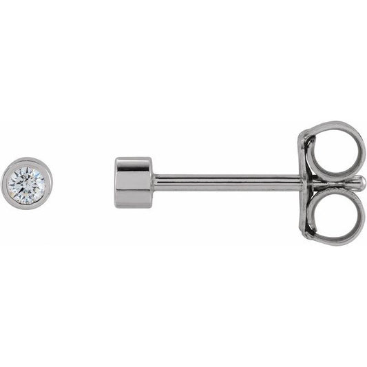 Round Micro Bezel-Set Stud Earrings
