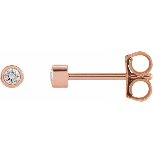Round Micro Bezel-Set Stud Earrings
