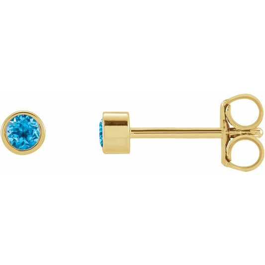 Round Micro Bezel-Set Stud Earrings