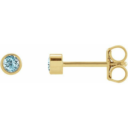 Round Micro Bezel-Set Stud Earrings