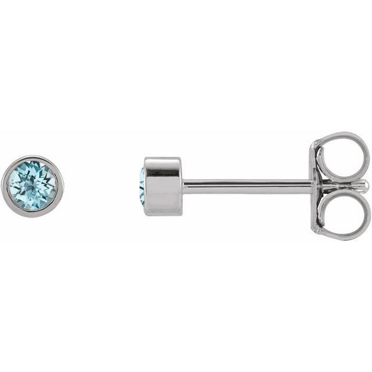 Round Micro Bezel-Set Stud Earrings
