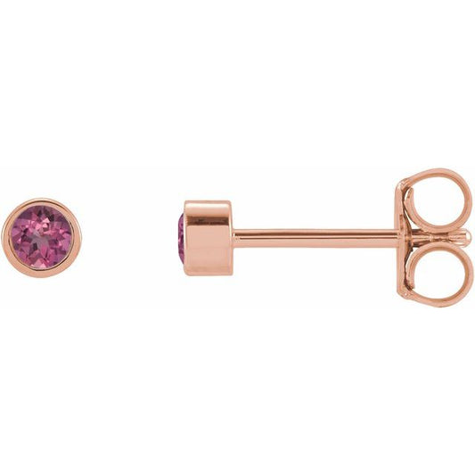 Round Micro Bezel-Set Stud Earrings