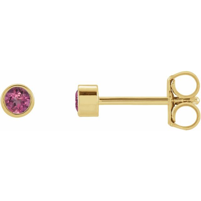Round Micro Bezel-Set Stud Earrings