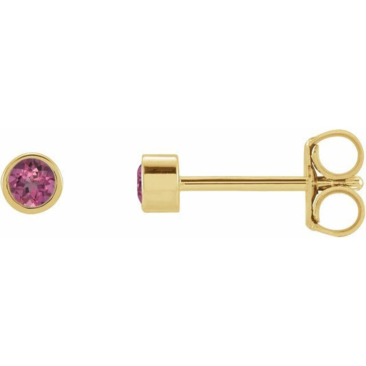Round Micro Bezel-Set Stud Earrings