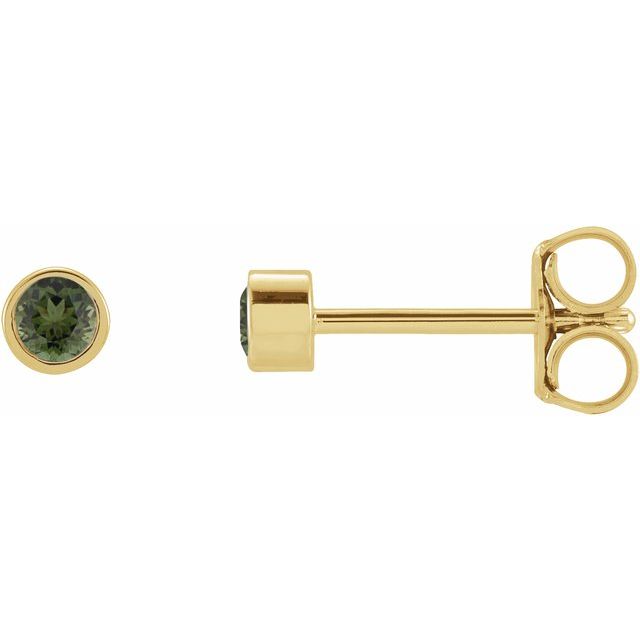 Round Micro Bezel-Set Stud Earrings