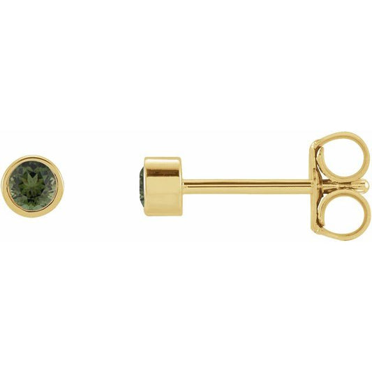 Round Micro Bezel-Set Stud Earrings