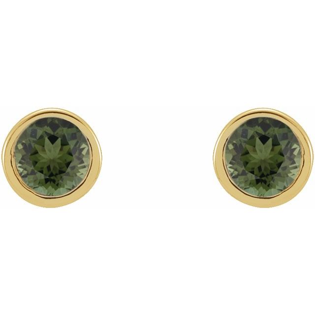 Round Micro Bezel-Set Stud Earrings