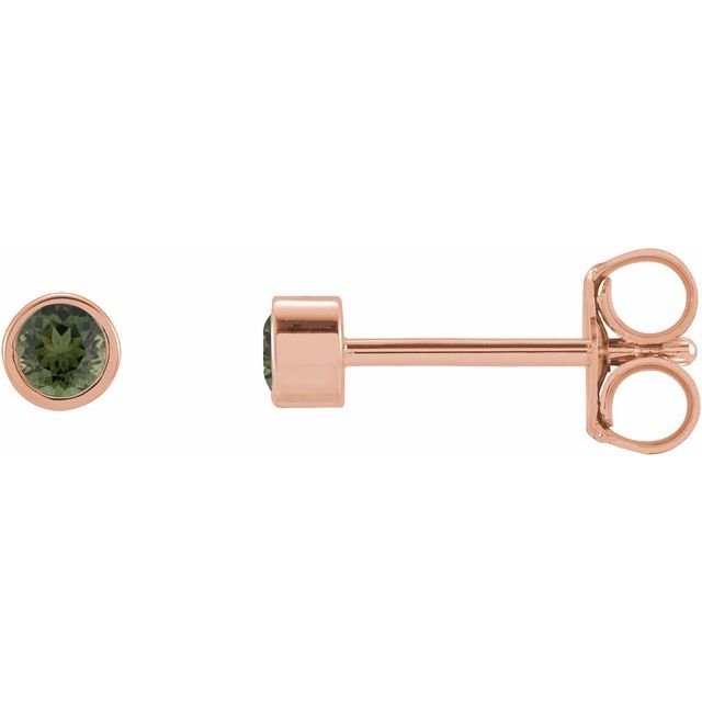 Round Micro Bezel-Set Stud Earrings