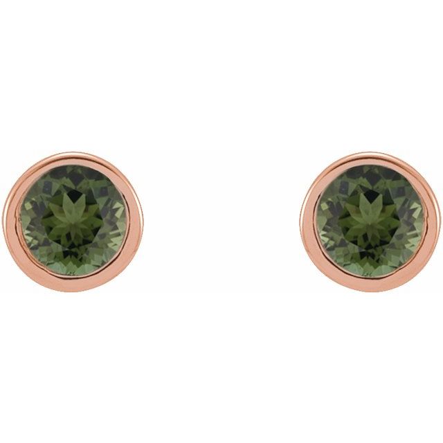 Round Micro Bezel-Set Stud Earrings