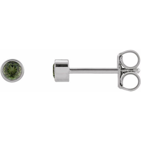 Round Micro Bezel-Set Stud Earrings