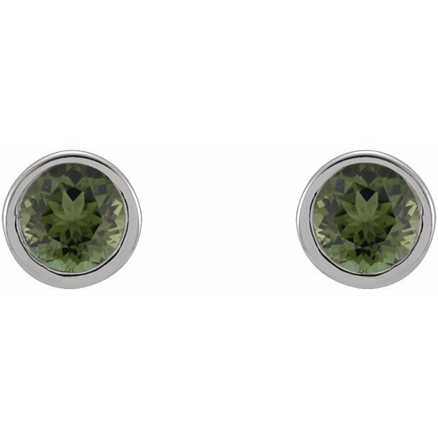 Round Micro Bezel-Set Stud Earrings