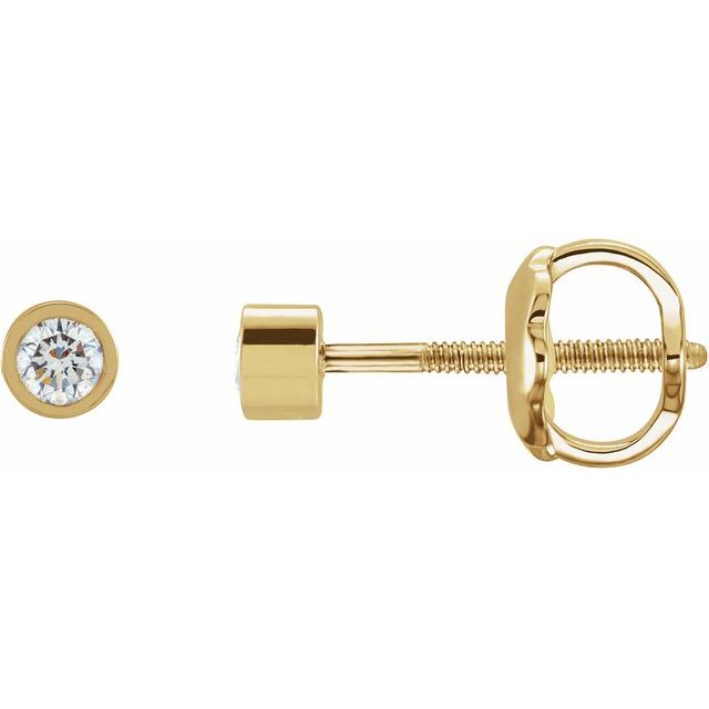 Round Micro Bezel-Set Stud Earrings