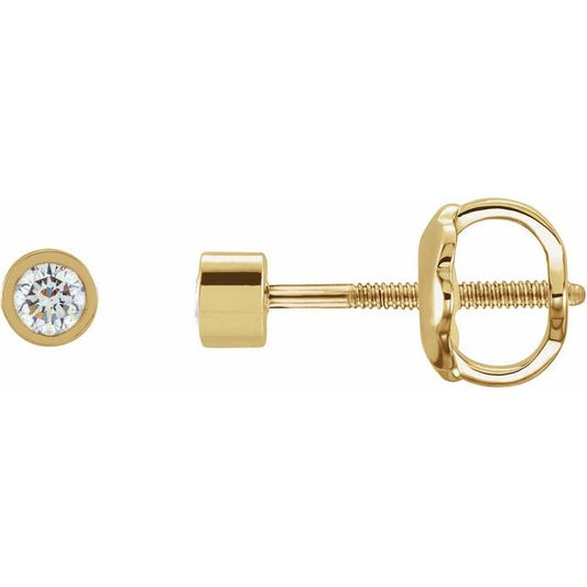 Round Micro Bezel-Set Stud Earrings