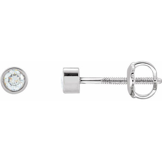 Round Micro Bezel-Set Stud Earrings