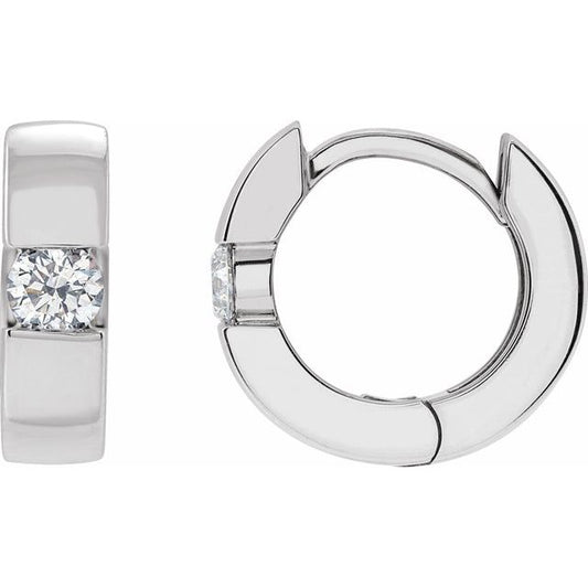 Accented Huggie Hoop Earrings