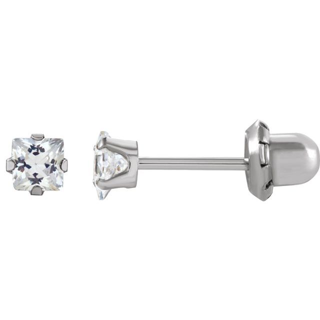 Round 4-Prong Inverness? Piercing Stud Earrings