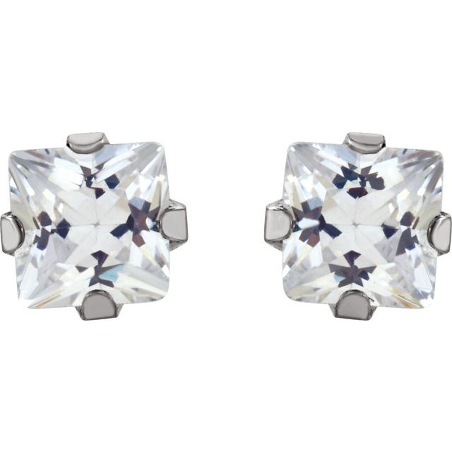 Round 4-Prong Inverness? Piercing Stud Earrings