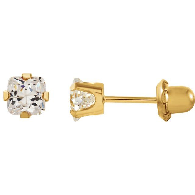 Round 4-Prong Inverness? Piercing Stud Earrings