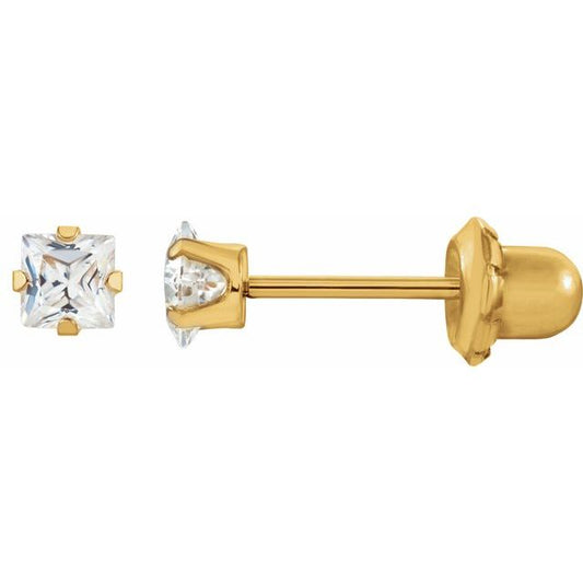 Round 4-Prong Inverness? Piercing Stud Earrings