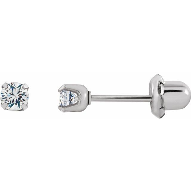 Round 4-Prong Inverness? Piercing Stud Earrings
