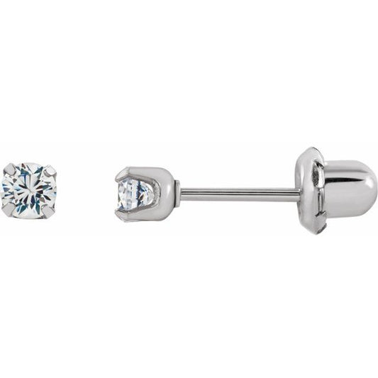 Round 4-Prong Inverness? Piercing Stud Earrings